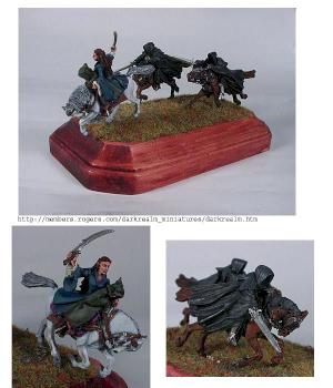 lord of the rings mounted Arwen with ringwraiths by darkrealm miniatures