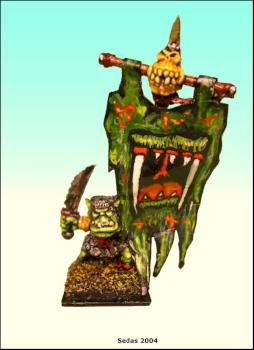 Orc Battle Standard Bearer on Foot by sedas