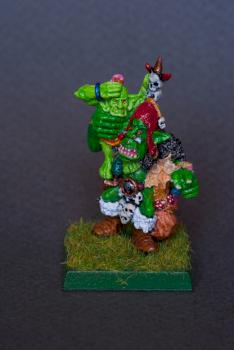 Orc shaman with mentalist gob (as familiar) by David Kolacinski