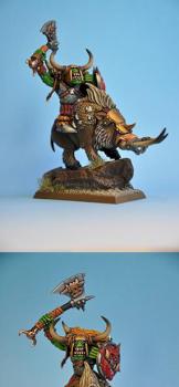 orc warboss on boar by c-biters