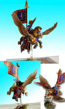 Bretonnia Pegasus Knight with Standard by blueangelfire