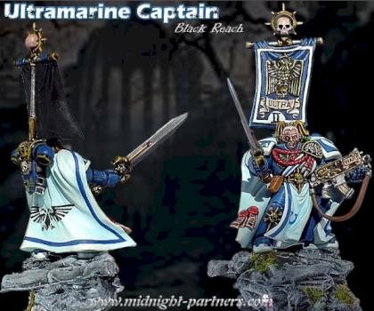 (SOLD) Ultramarines Captain from Assault on Black Reach (White Version) by ronin074