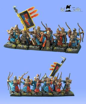 Brettonnian peasant bowmen unit by PeJot