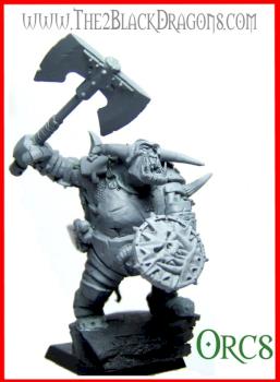 Fantasy Ork Schwarzorks Warboss big Black Orc Warhammer by The 2 Black Dragons