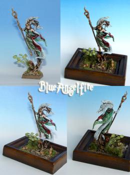 Wood Elves Spellsinger with Showbase by blueangelfire