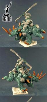 OGRE KINGDOMS Ogre Tyrant on Rhinox - converted by Scibor