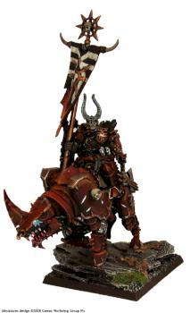 Battle Standard Bearer of Khorne on Juggernaut by precinctomega