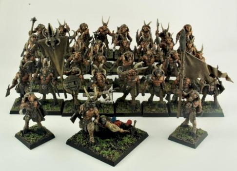 Beastmen Gor unit with diorama by MiniKingdom