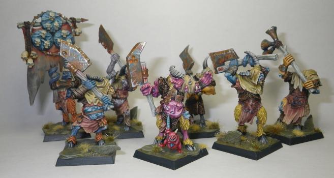 Beasts of Chaos Mutant Beastmen Beastman Bestigor Pestigor of Nurgle warband by Hamish Longstride