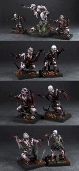 Ghoul king with re-painted ghouls of Mantic by GillianH