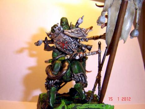 project: Commander of Nurgle with beast and infected banner retro by DomenicoS