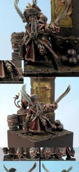 Sartosa Pirate Captain - Silver Warhammer Single GDUK'11 by Wiltrichs