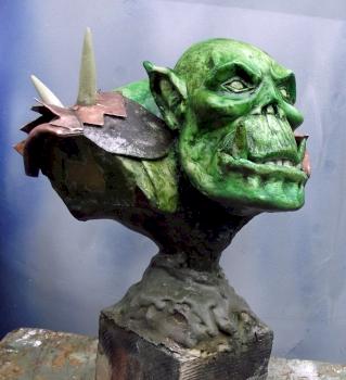 Ork Bust WIP by powerklaw