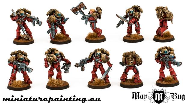 Blood Angels Pre-Heresy Space Marines Veteran Squad by MaybugM