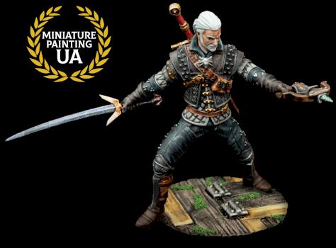 Project Red Fantasy D&D Painted Witcher 3 Geralt Monster Hunter 54mm Exclusive by Miniature_Painting_UA