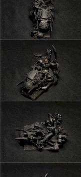 Chaos Space Marines Sorcerrer of Slaneesh on a bike by malarz1989