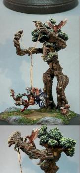 Vertigo Diorama Reaper Treeman Sophie and Woodland Animals by PaintMinion