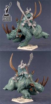 WARHAMMER OGRE KINGDOMS Ogre Tyrant on Rhinox conversion by Scibor