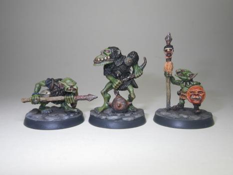 c12 Goblins Knee Spiker & Spear Thruster, and c15 Orc Barg Brainbasher by Hamish Longstride