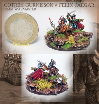 Warmaster (10mm) Gotrek Gurnisson & Felix Jaegar by legdba