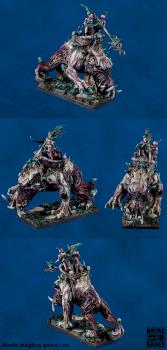 Slaanesh Chariot Spinned Beast by MaybugM