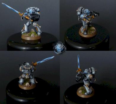 First painted Grey Knight, with better pics and painted leg scroll by Lord Kharsis