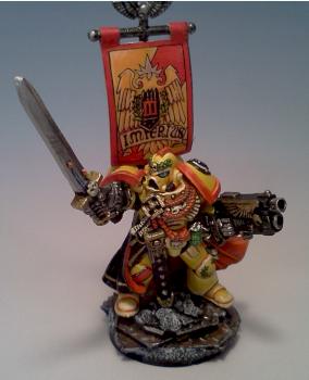 Imperial Fists Space Marine Commander by Lou Rollins