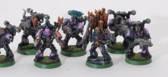 Emperors Children Chaos Space Marine Squad 1 (better pic) by Chosen of Khorne