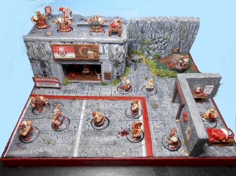 Blood Bowl Dwarf training camp by taz69