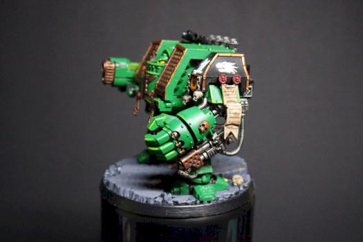 Salamanders Venerable Dreadnought Space Marines 40k (side) by Onehanded