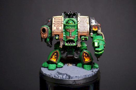 Salamanders Chapter Venerable Dreadnought, Space Marines 40k by Onehanded