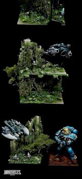 Epic scale (6mm) Eldar diorama by dim69