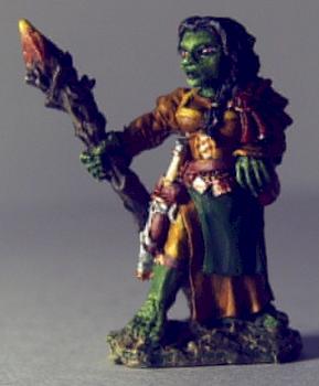 Halfling disguised as a goblin by Amazon warrior