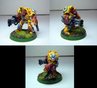 Imperial Fist Terminator with heavy flamer by Komrad