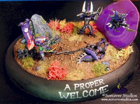 Dark Eldar vs Tau diorama by Kelly Kim