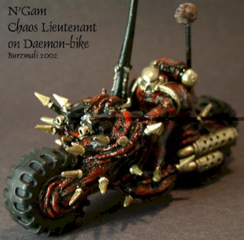 N'gam: Chaos Lieutenant on Daemon Bike by Burzmali