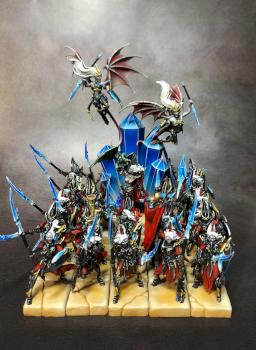 Dark elves Spearmen and Dark Queen by fabbed