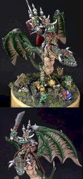 Azhag the Slaughterer, Orc Warlord on Wyvern by SaxonAngel