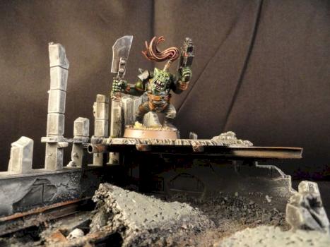 Ork Boy (AOBR) on a Painted Terrain  Piece. by dsrrichter