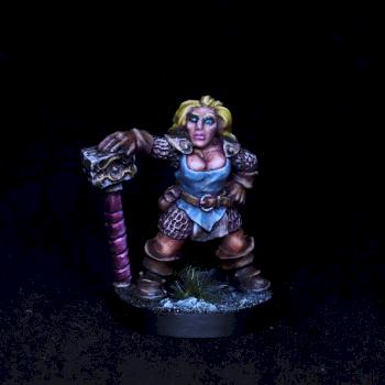 Female Dwarf Warrior, Metal Miniature by FrozenFireArts