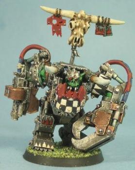 Mega-armored ork warboss by Silverthorn