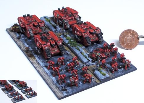 Blood Angels Terminators and Land Raiders (6mm scale) by elsmore