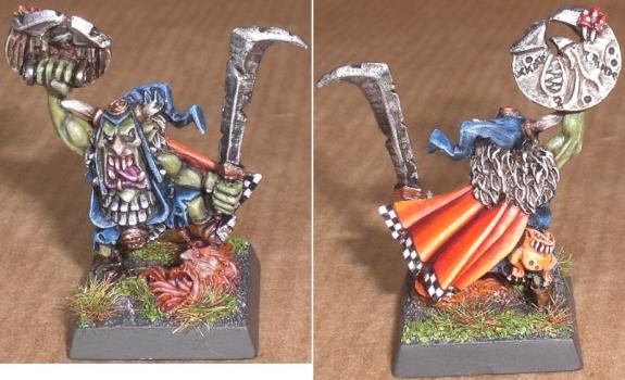 Night Goblin Warboss with hand weapong and shield by cb_rex