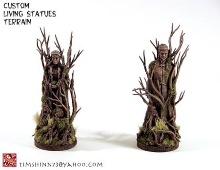 Scratchbuilt LOTR Elf Living Statues Terrain by timshinn73