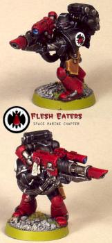 Flesh Eaters tactical marine w/ Lascannon by Chaplain Desmodus