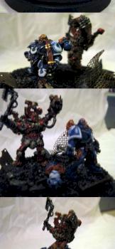 Chaos Champion Vs Space Marine by Scipunk