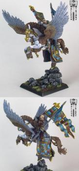 Bretonnian Pegasus Knight with standard by Kuczek