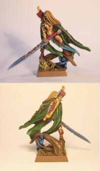 Wood elves: wood elf lord with great weapon by aman