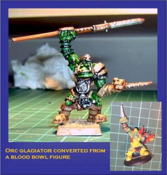 orc blood bowl player/gladiator by roguetrada