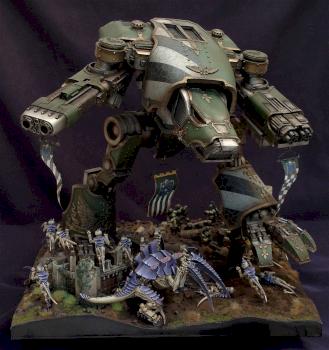 'Hunting Bigger Game' Warhound Titan Diorama by winterdyne